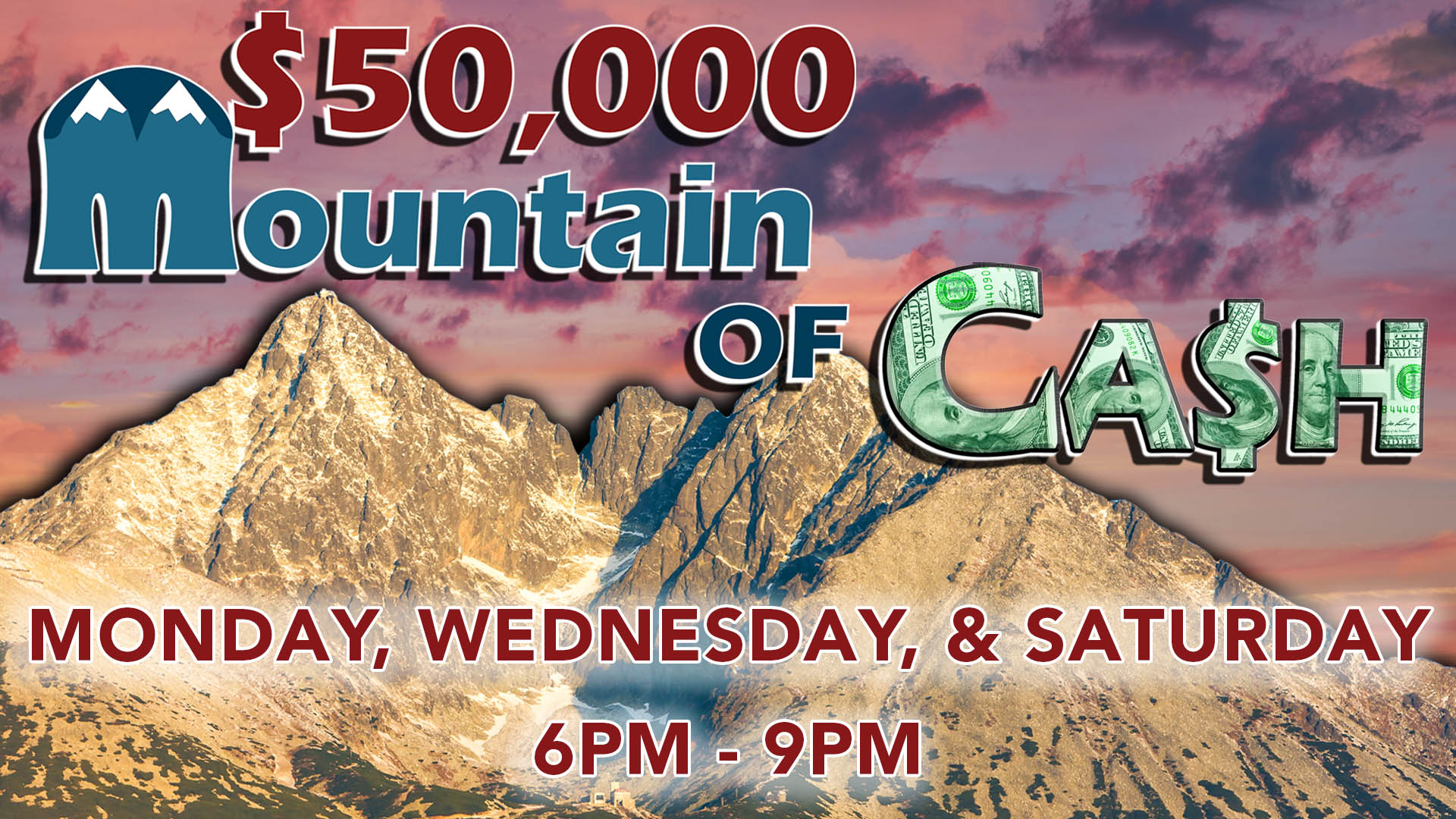 Cash, cash promotion, cash promo, cash giveaway, drawings, earned entry, earn entries, Gray Wolf Peak Casino, Gray Wolf Peak, 50000, $50,000, Mountain, Mountains of Cash, Mountain of Cash, Grand Finale, Final drawing, casino fun, slots, Montana Casino, September Promotion, progressive drawing, progressive