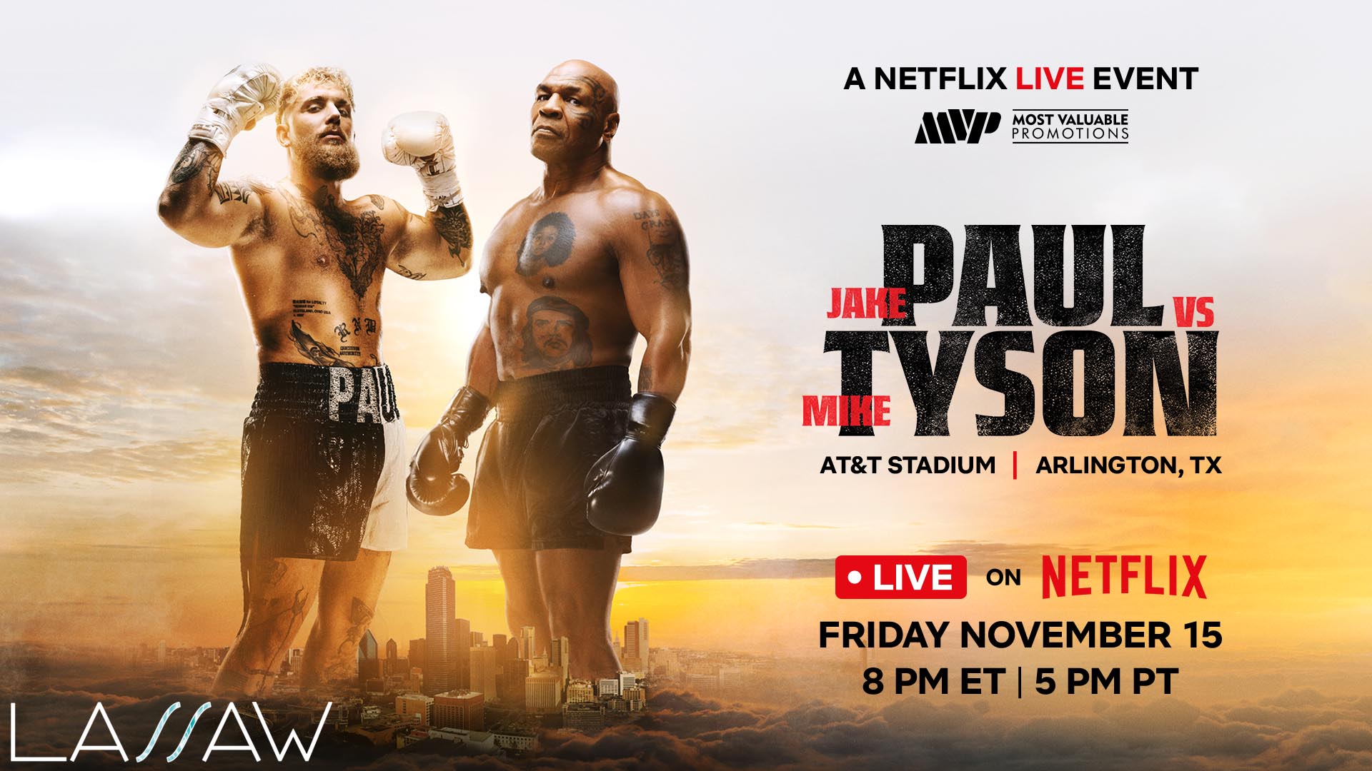 Jake Paul, Mike Tyson, Jake Paul vs Mike Tyson, Lassaw, fight night at Lassaw, Lassaw events, Gray Wolf Events