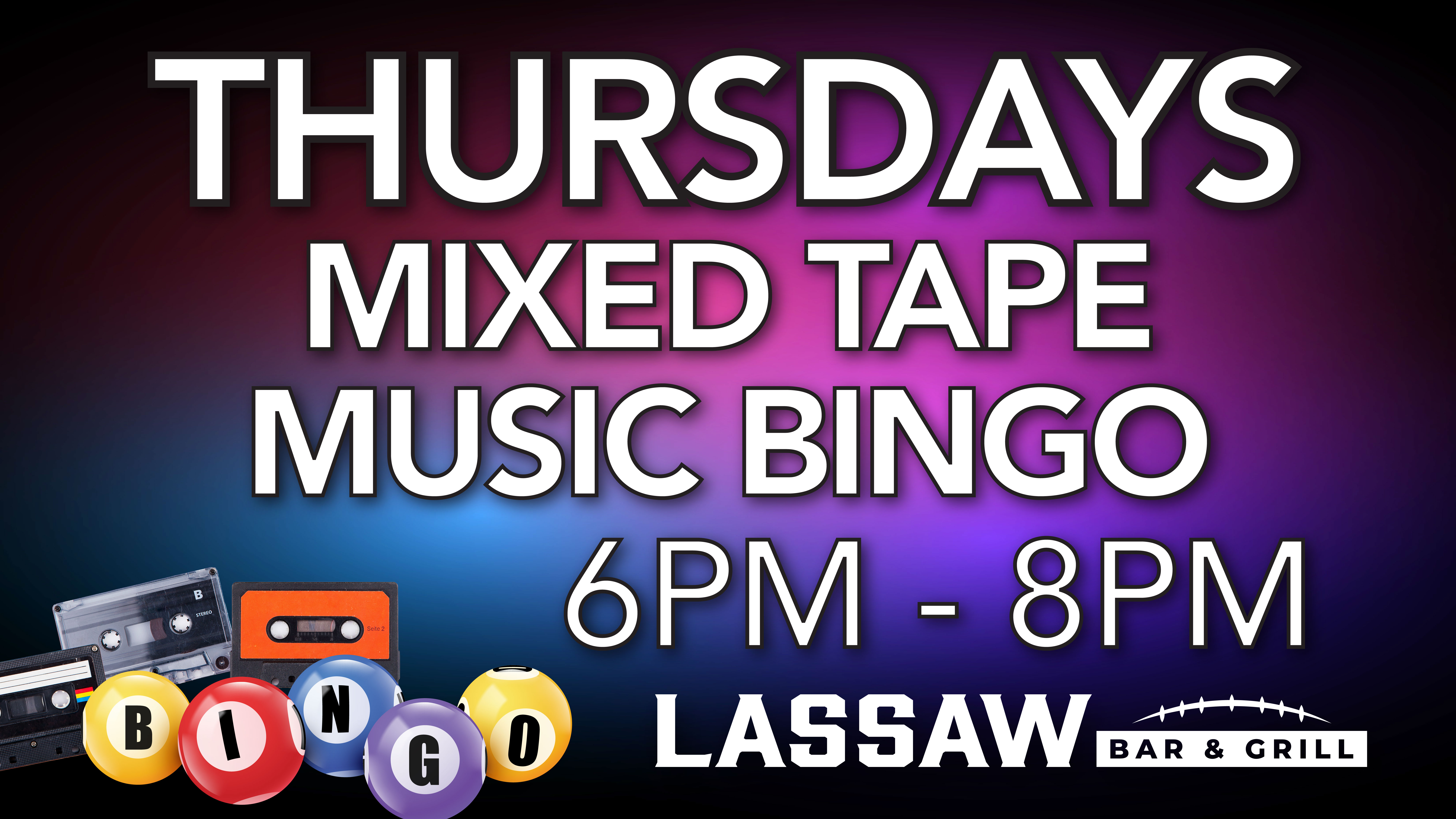 Bingo, bingo nights, Mixed tape music bingo, gray wolf peak casino, gray wolf peak events, Lassaw, lassaw events